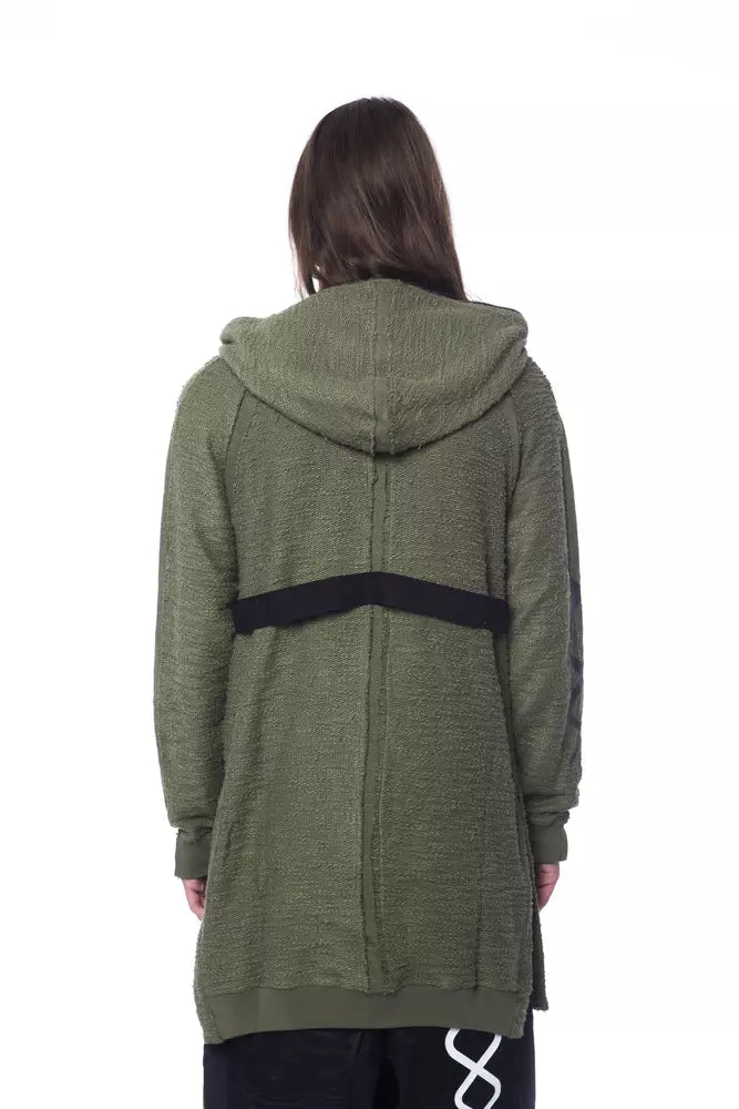 Oversized Army Hooded Fleece Zip Sweater