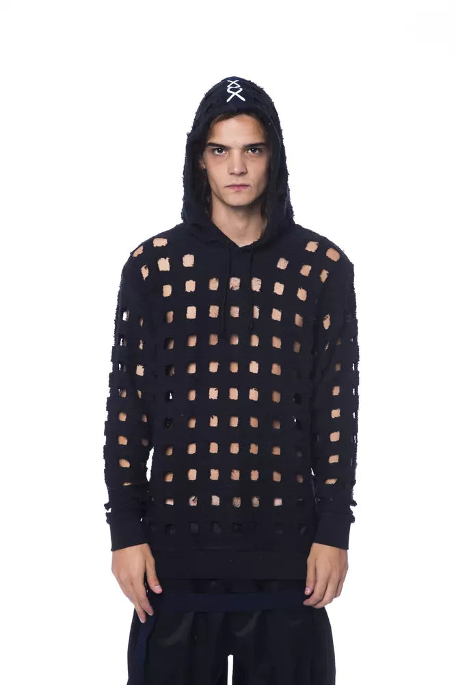 Sleek Perforated All-Black Hoodie