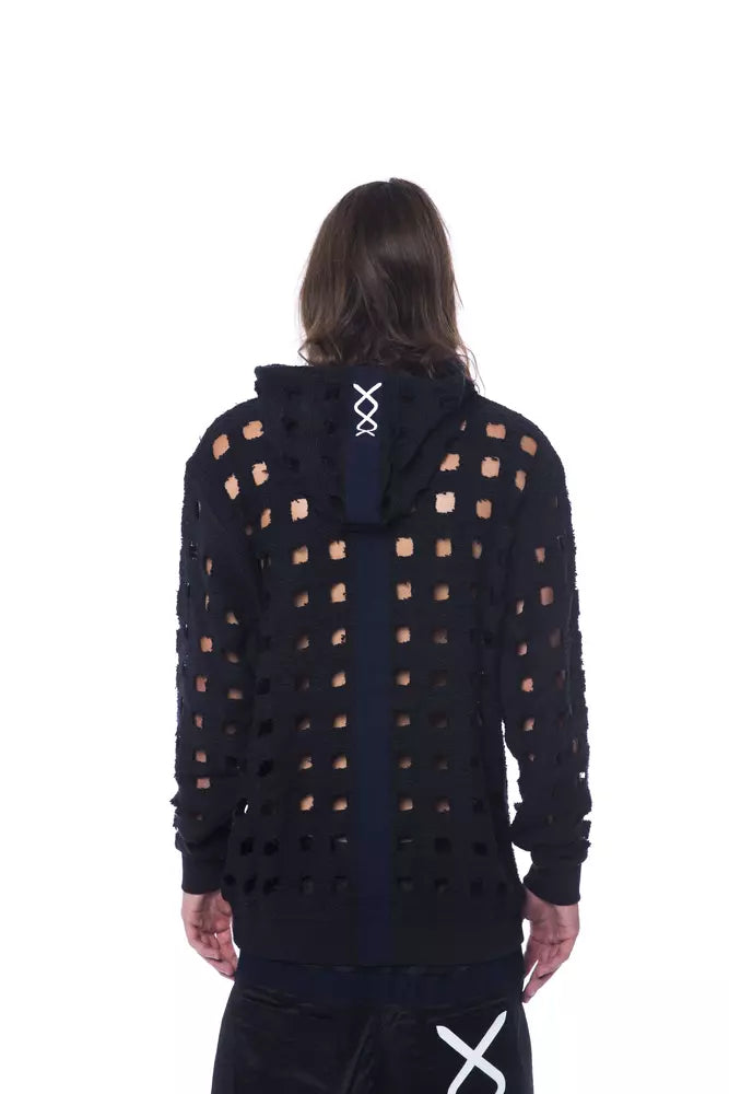 Sleek Perforated All-Black Hoodie