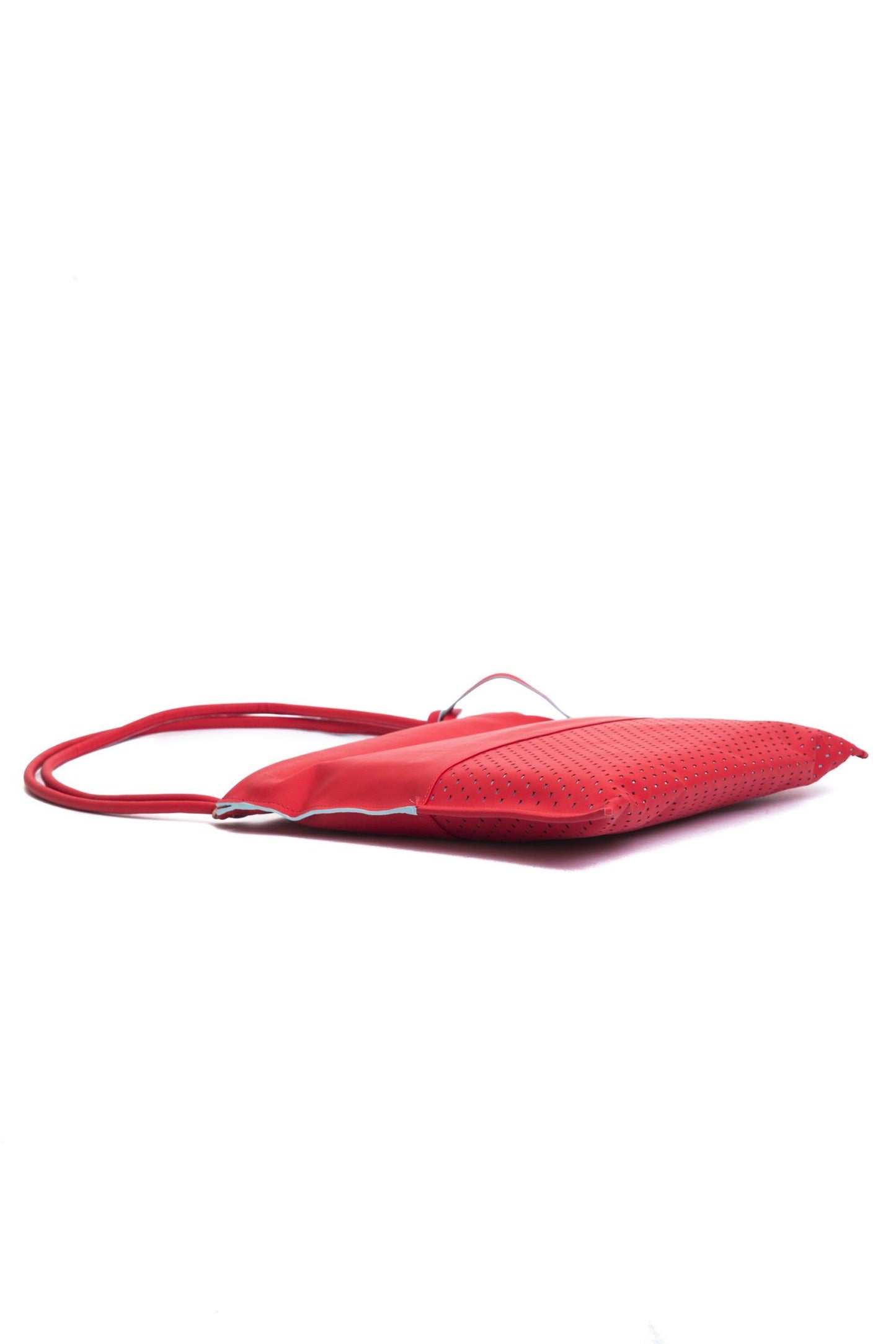 Chic Perforated Red Leather Shoulder Bag