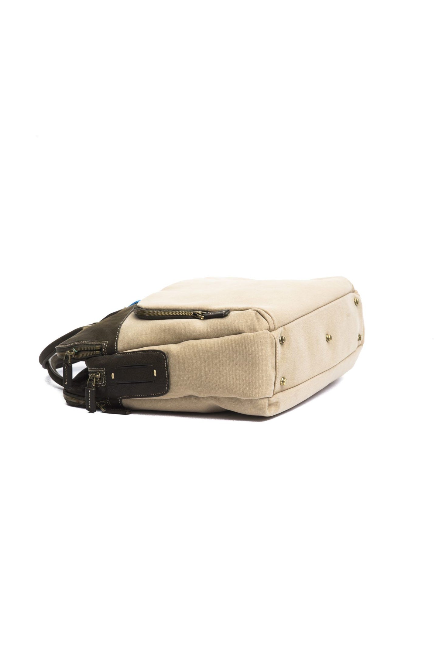 Elegant Beige Leather Laptop Handbag