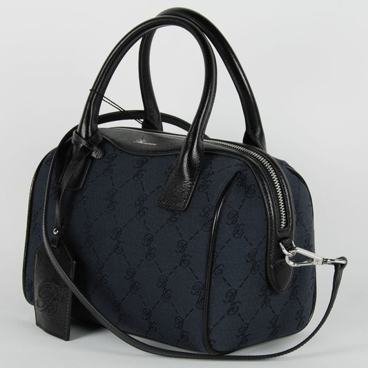 Elegant Black Bowling Style Handbag