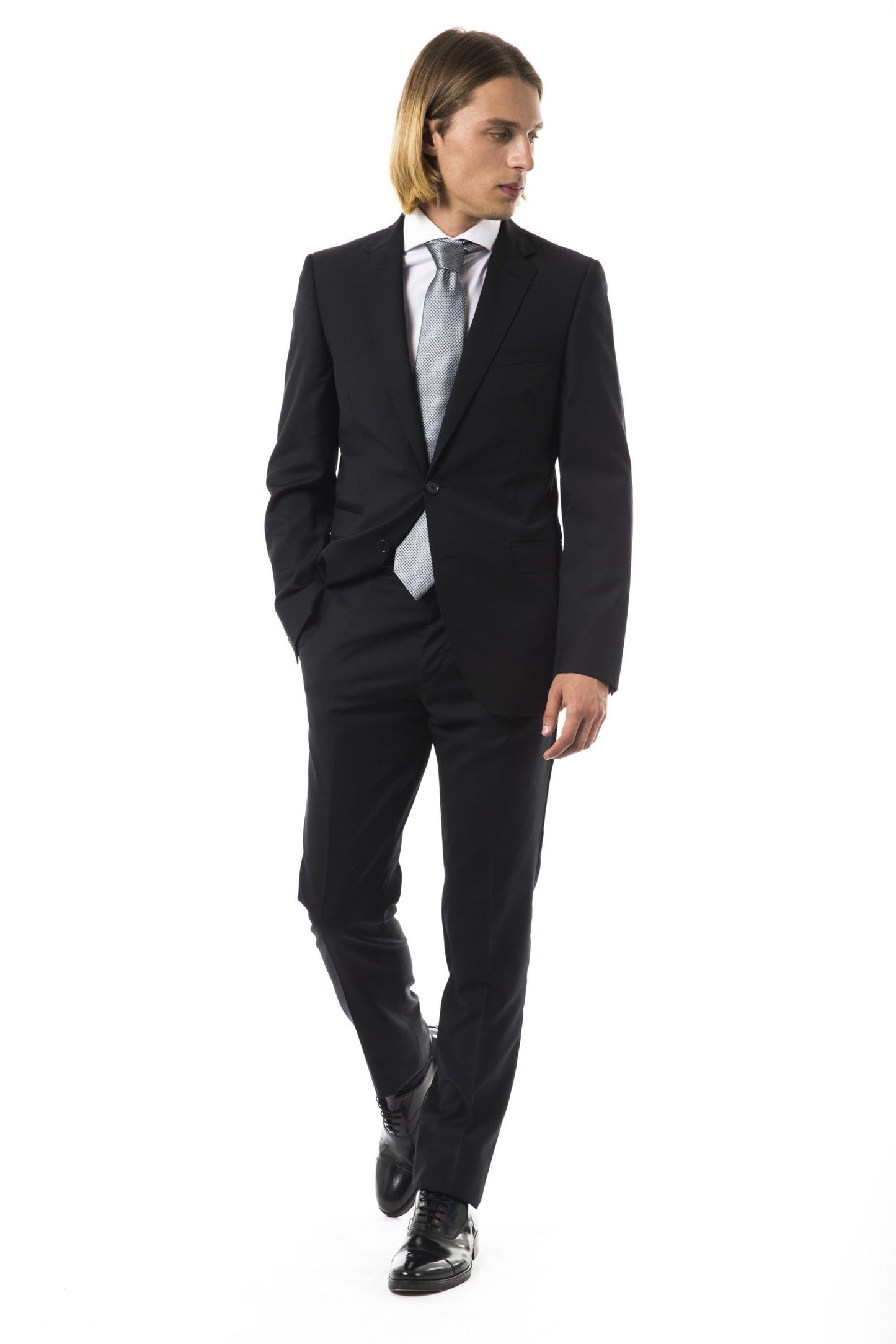 Elegant Virgin Wool Slim Suit Set