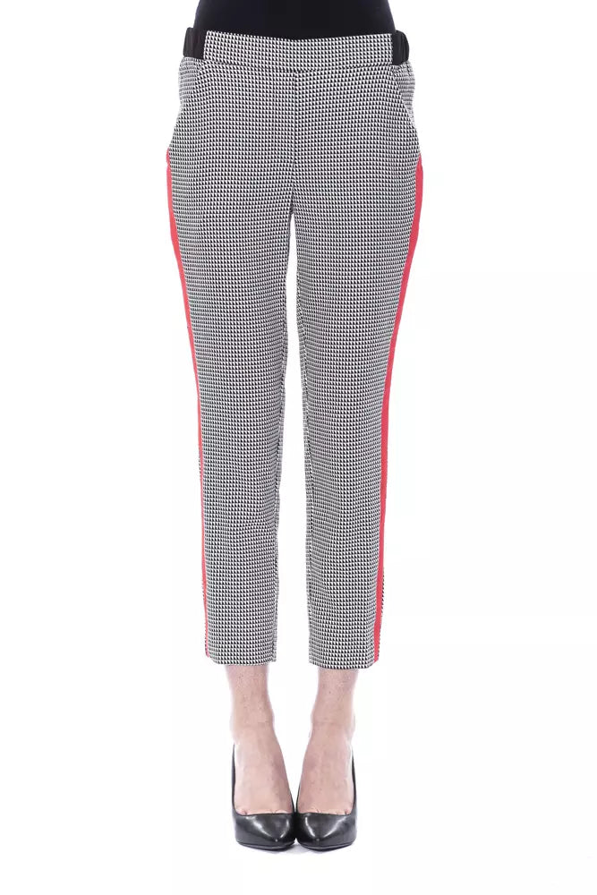 Chic Black and White Patterned Trousers