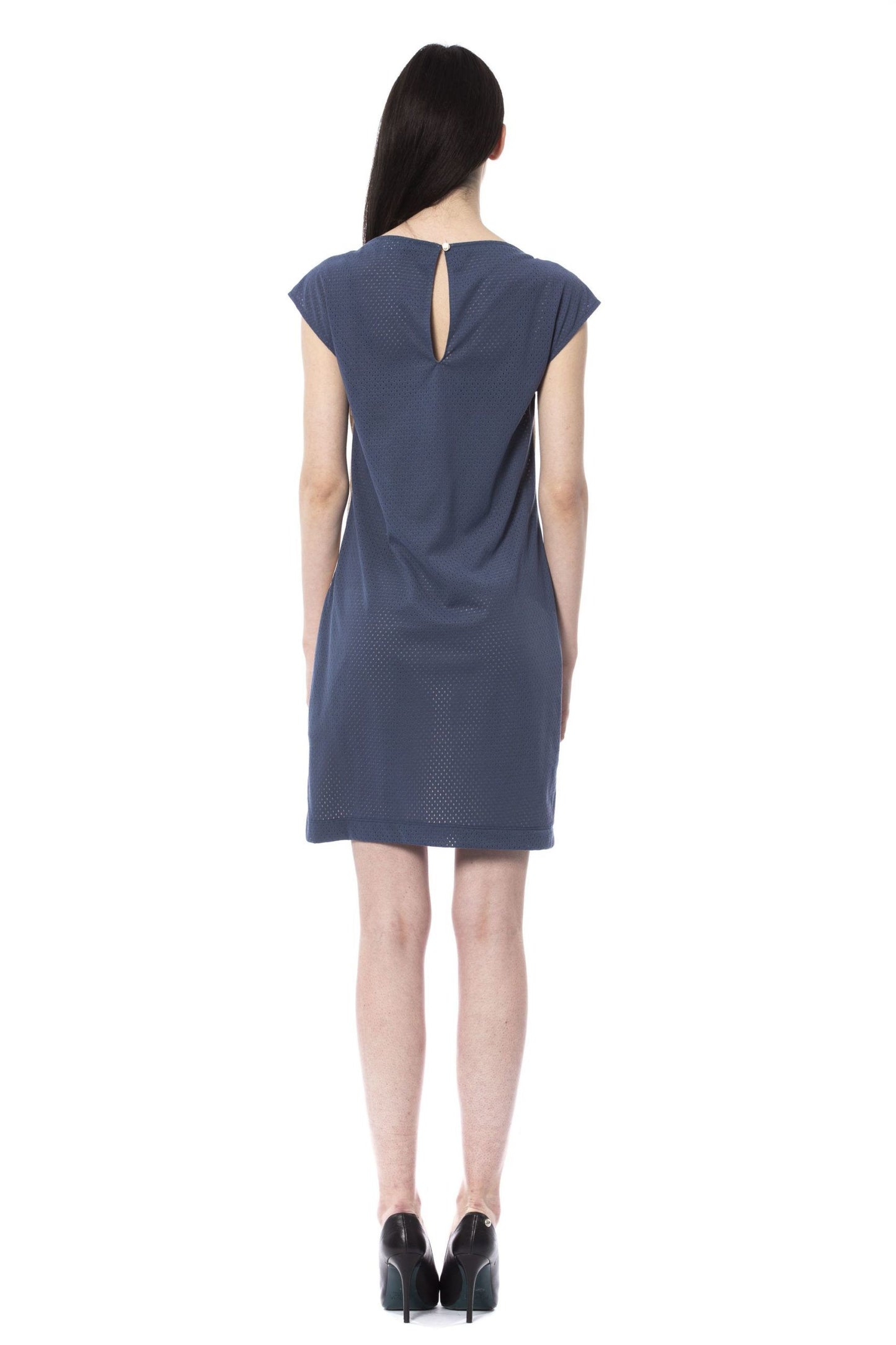 Sleeveless Beige Bicolor Short Dress
