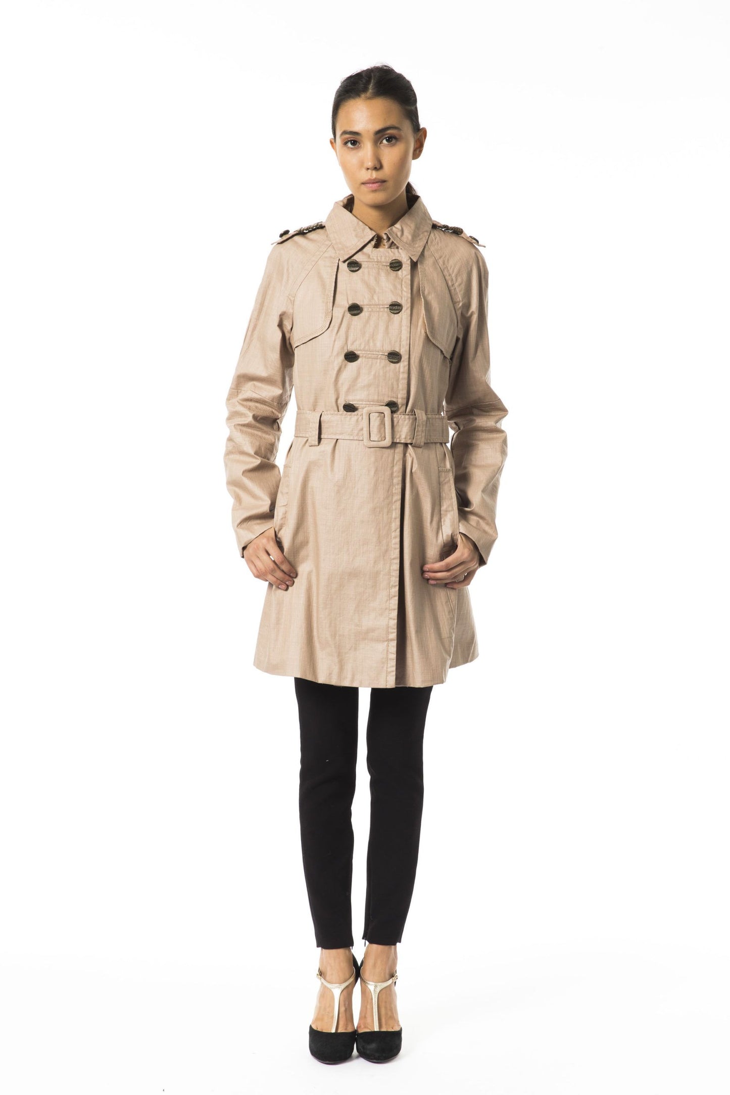 Elegant Double Breasted Trench Coat with Belt