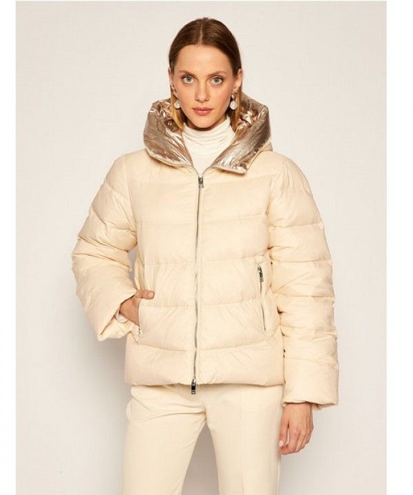 Glamorous Milk & Gold Short Puffer Jacket