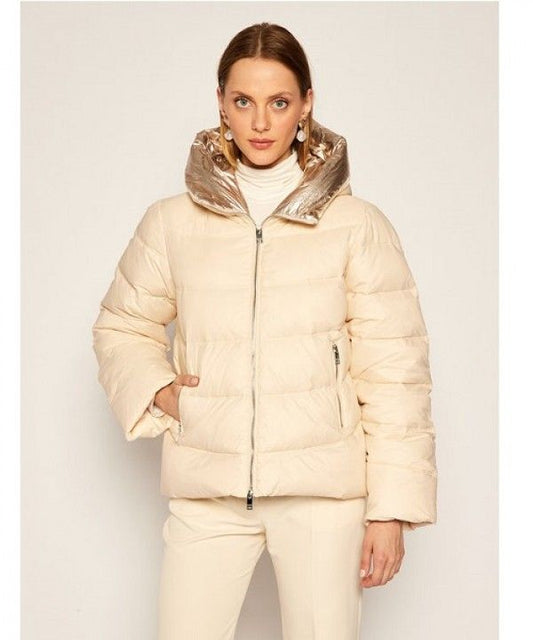 Glamorous Milk & Gold Short Puffer Jacket