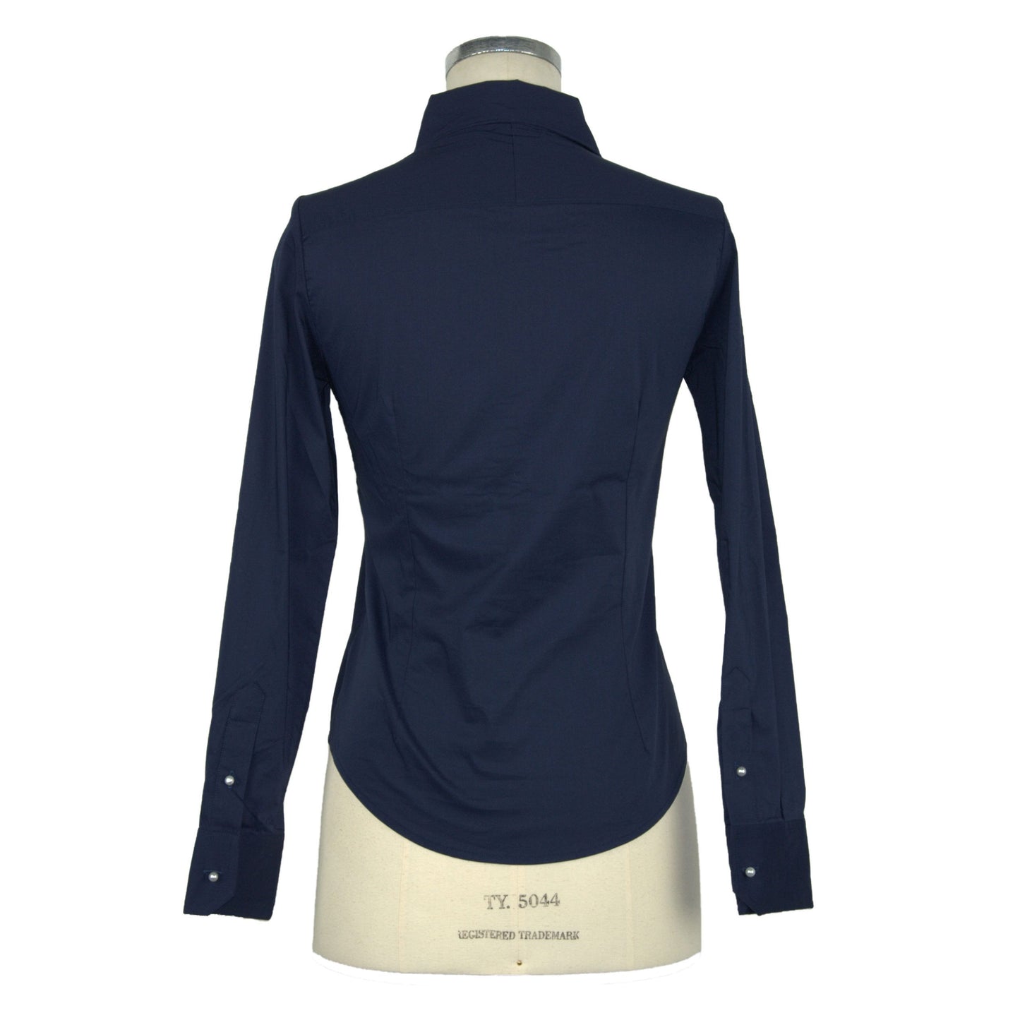Elegant White Stretch Cotton Long Blouse for Women