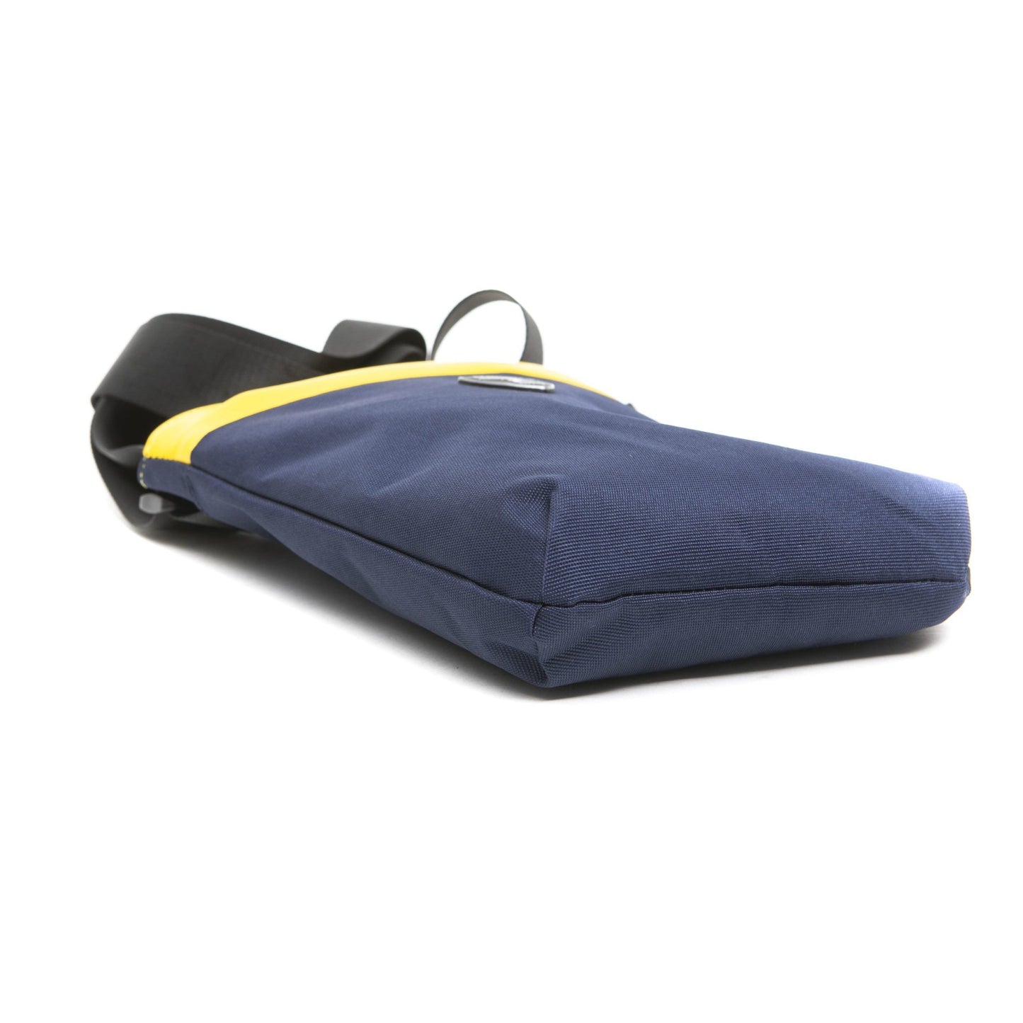 Sleek Blue Satchel with Front Pocket and Strap