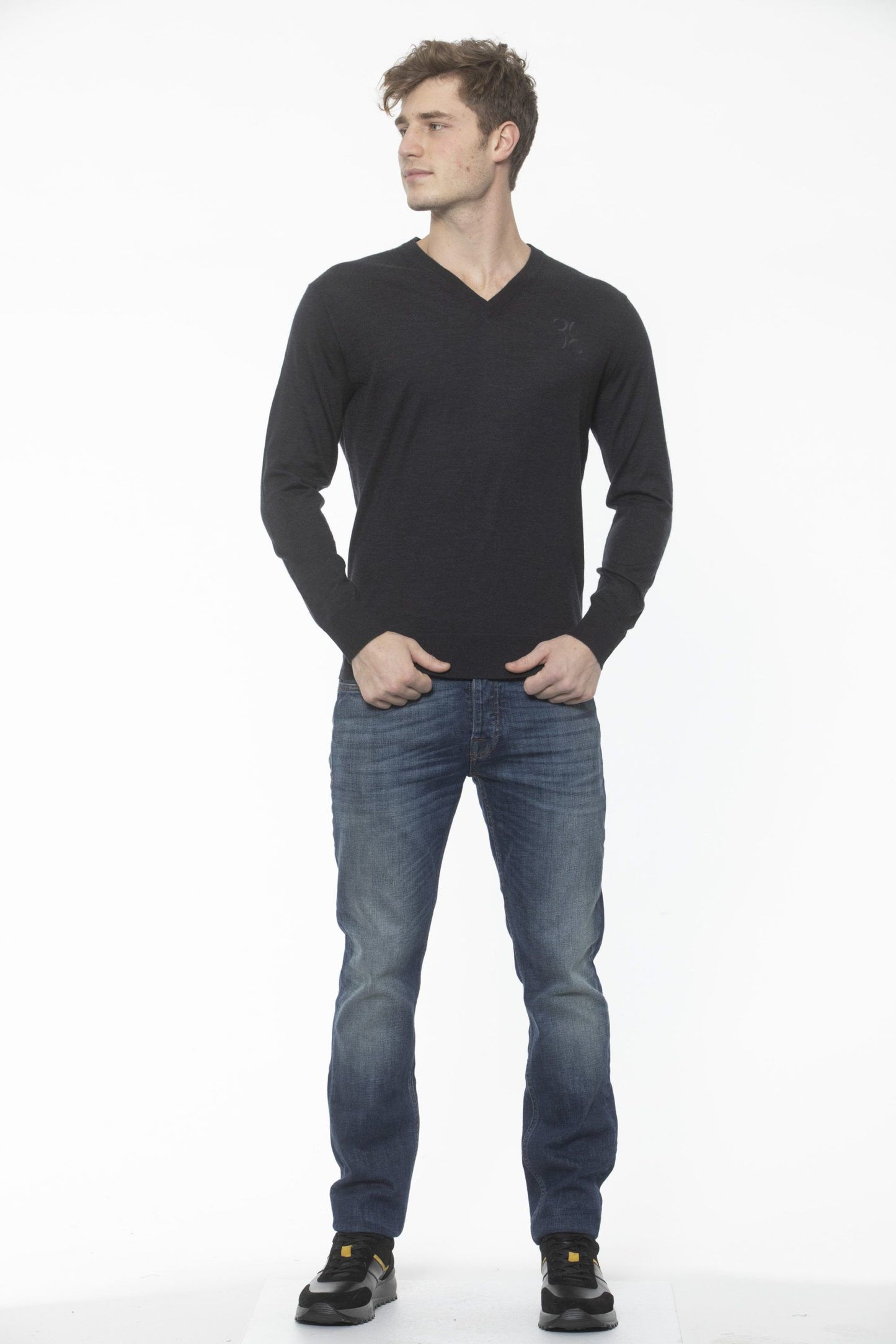 Elegant Cashmere V-Neck Mens Sweater