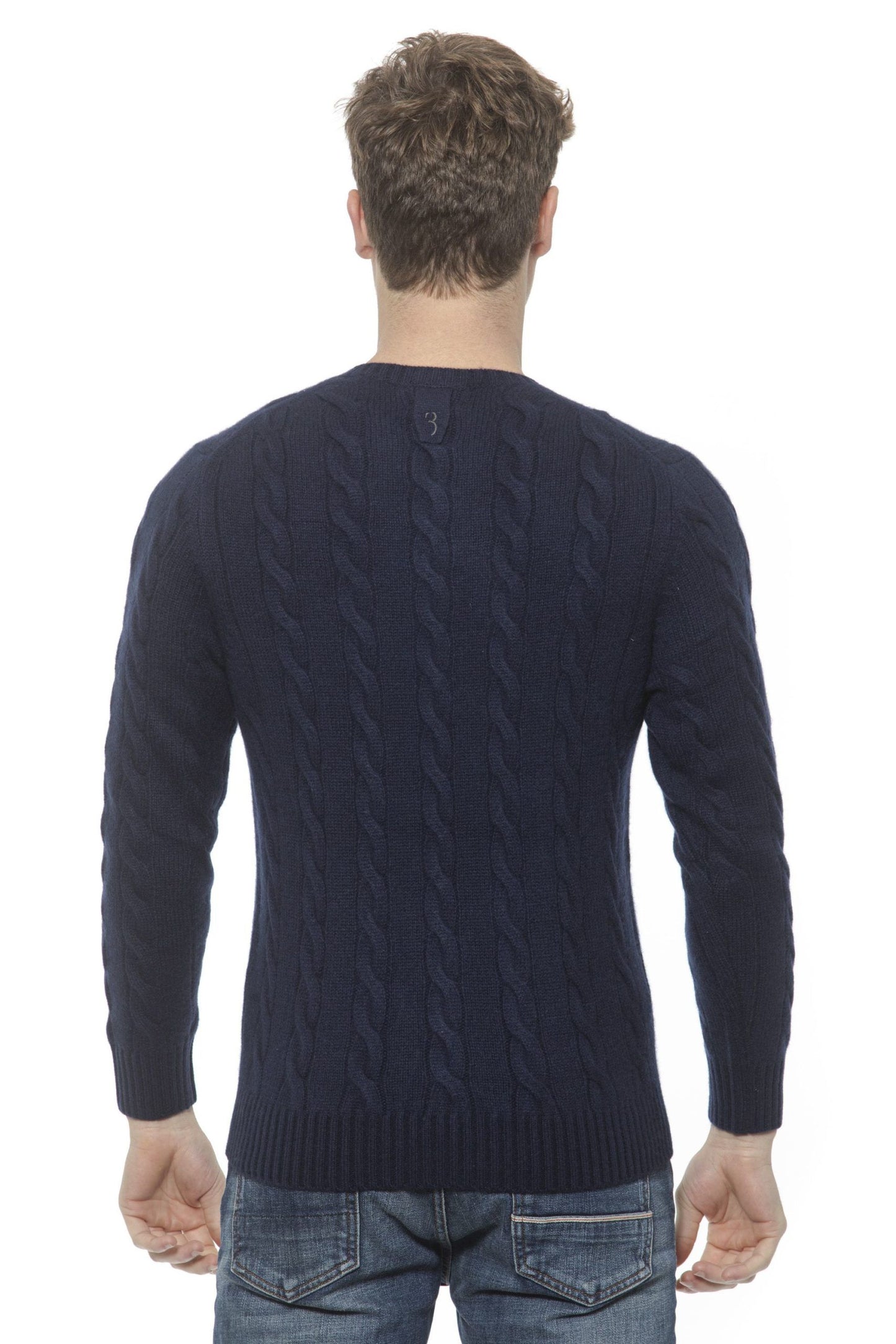 Elegant Cashmere Crewneck Sweater in Blue