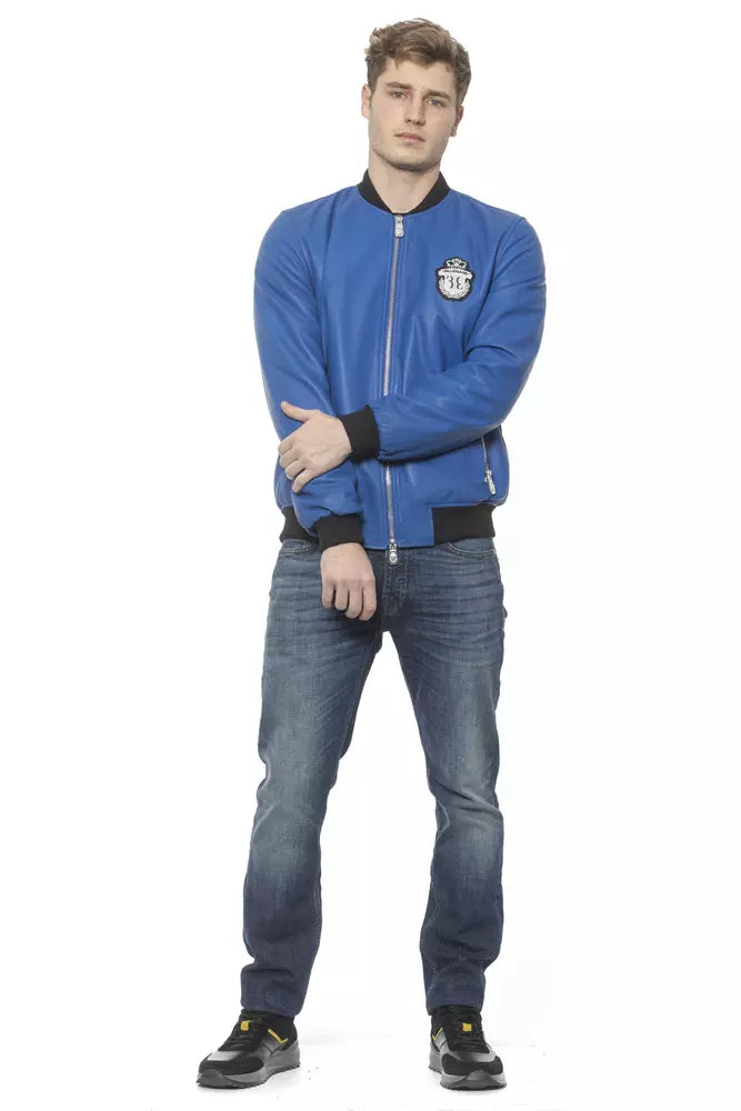 Elegant Leather Bomber Jacket for Men