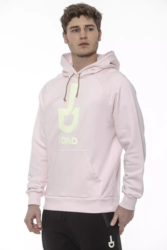 Chic Oversized Pink Cotton Sweatshirt with Hood