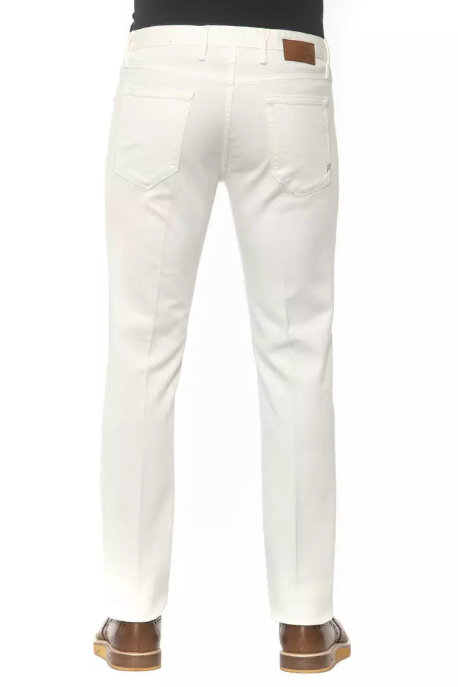 Chic Super Slim White Men's Trousers