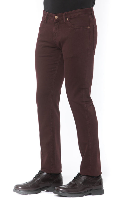 Elegant Super Slim Burgundy Trousers