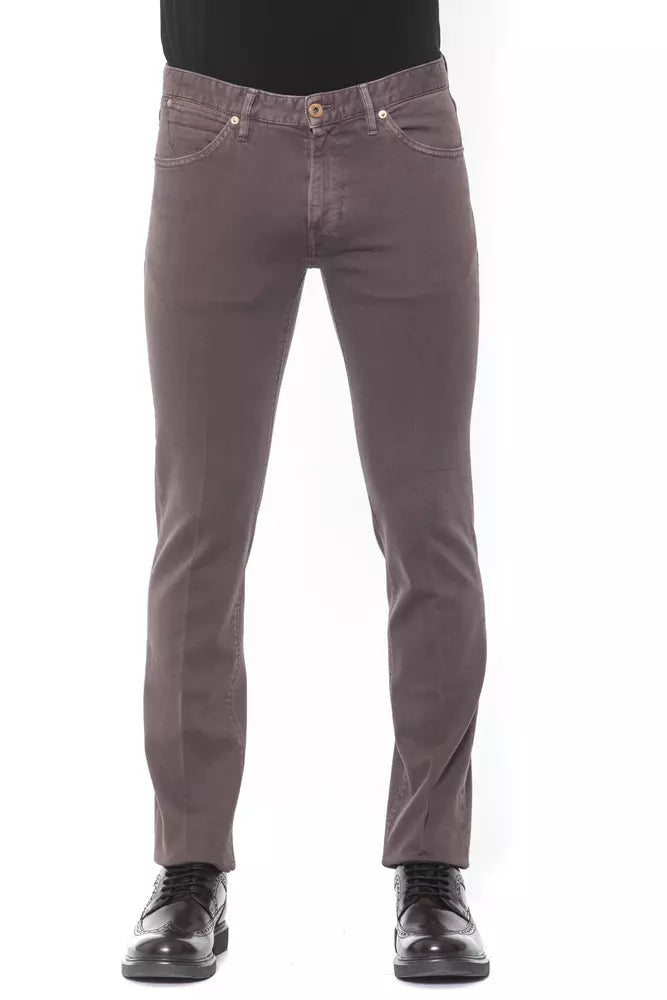 Elegant Super Slim Burgundy Trousers