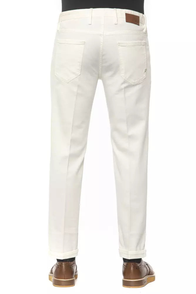 Elegant White Distressed Denim for Men