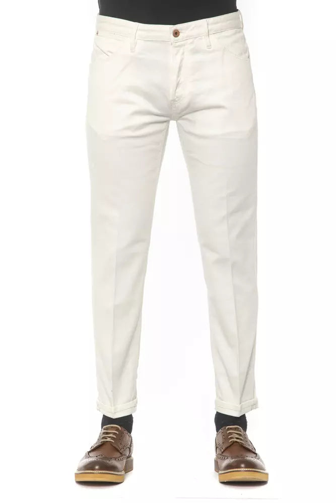 Elegant White Distressed Denim for Men