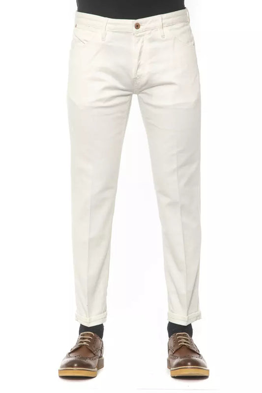 Elegant White Distressed Denim for Men