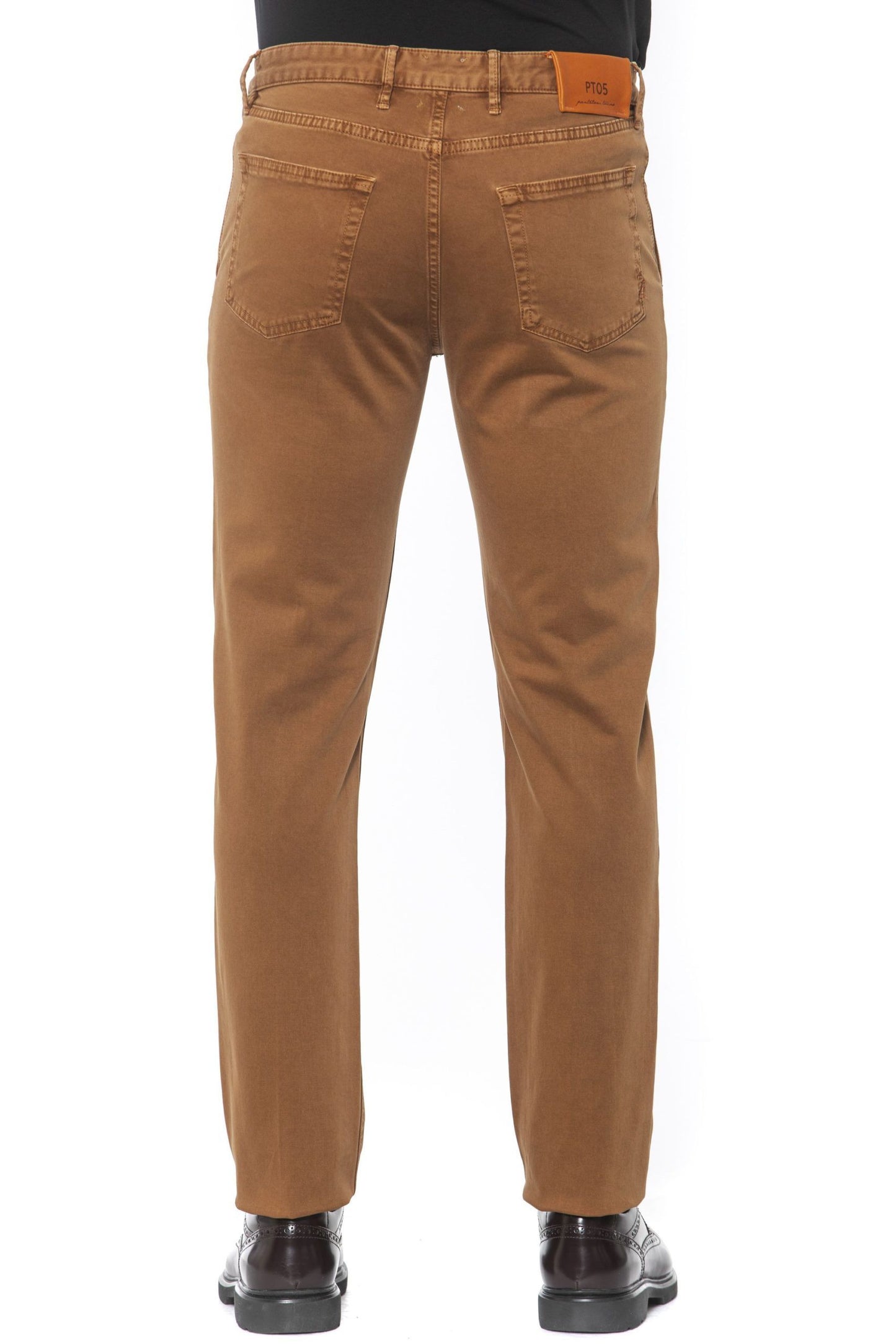 Copper-Tone Cotton Blend Chinos for Men