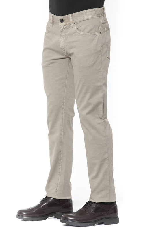 Beige Super Slim 5-Pocket Men's Trousers
