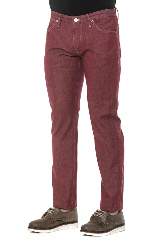 Elegant Super Slim Burgundy Trousers