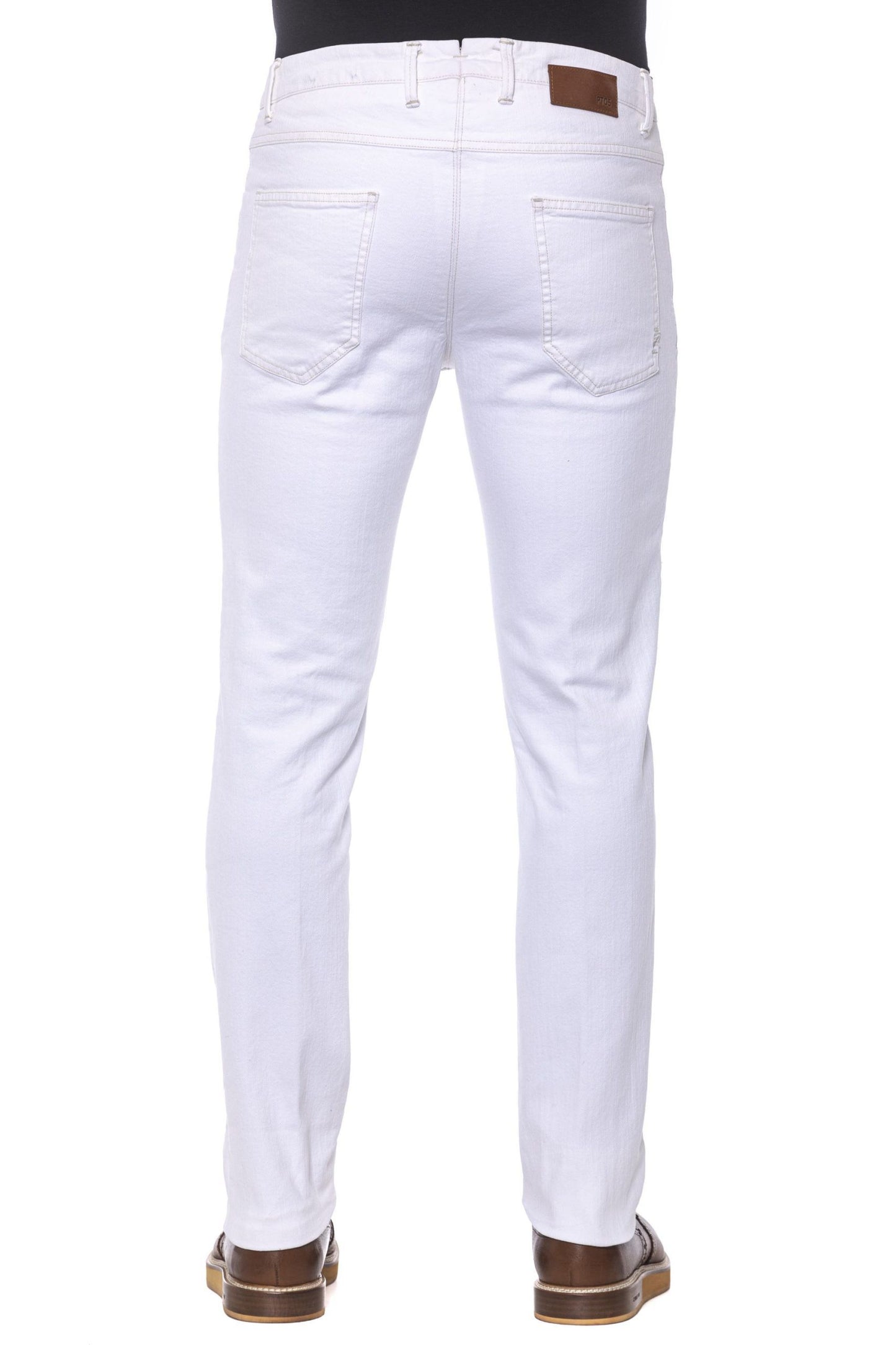 Sleek Super Slim White Trousers for Men
