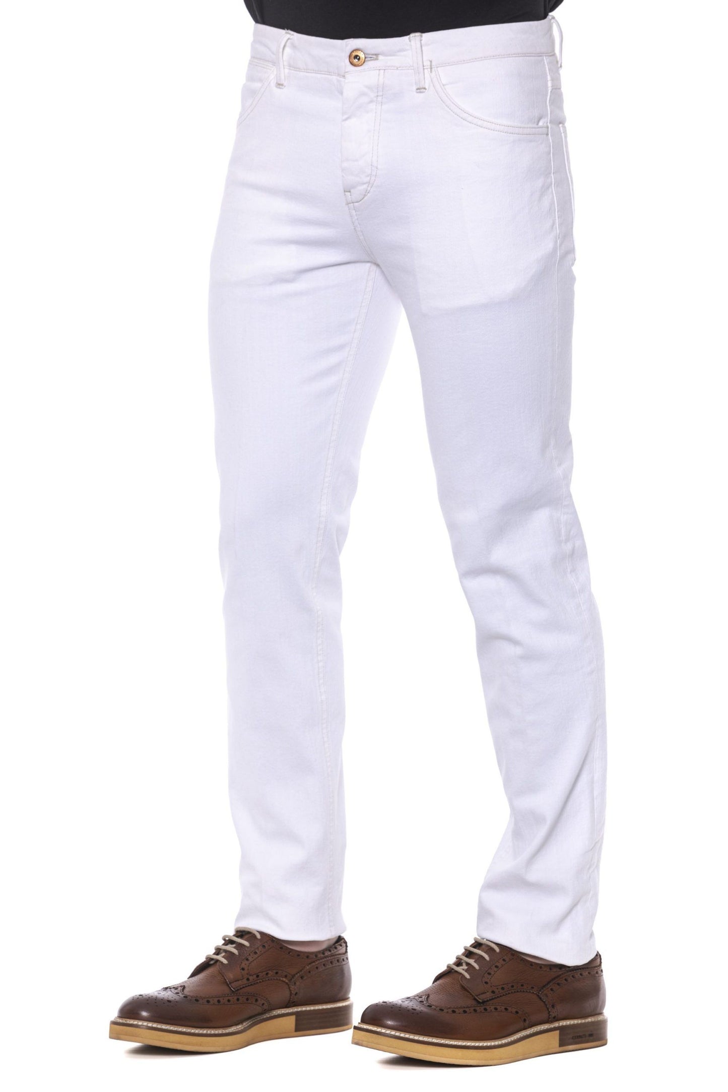 Sleek Super Slim White Trousers for Men