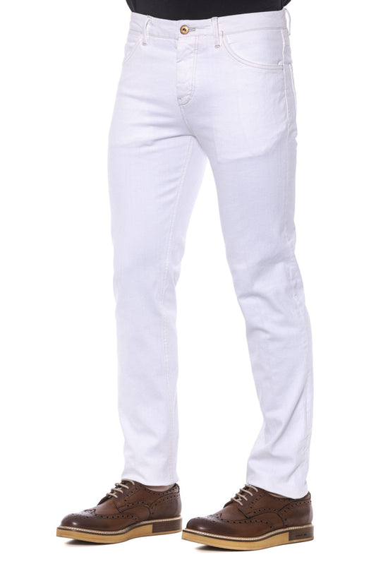 Sleek Super Slim White Trousers for Men