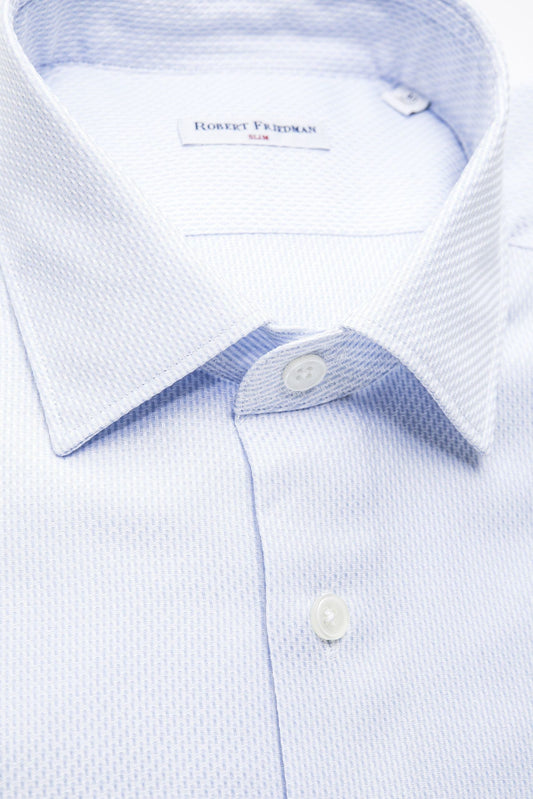 Elegant Light-Blue Cotton Shirt for Men