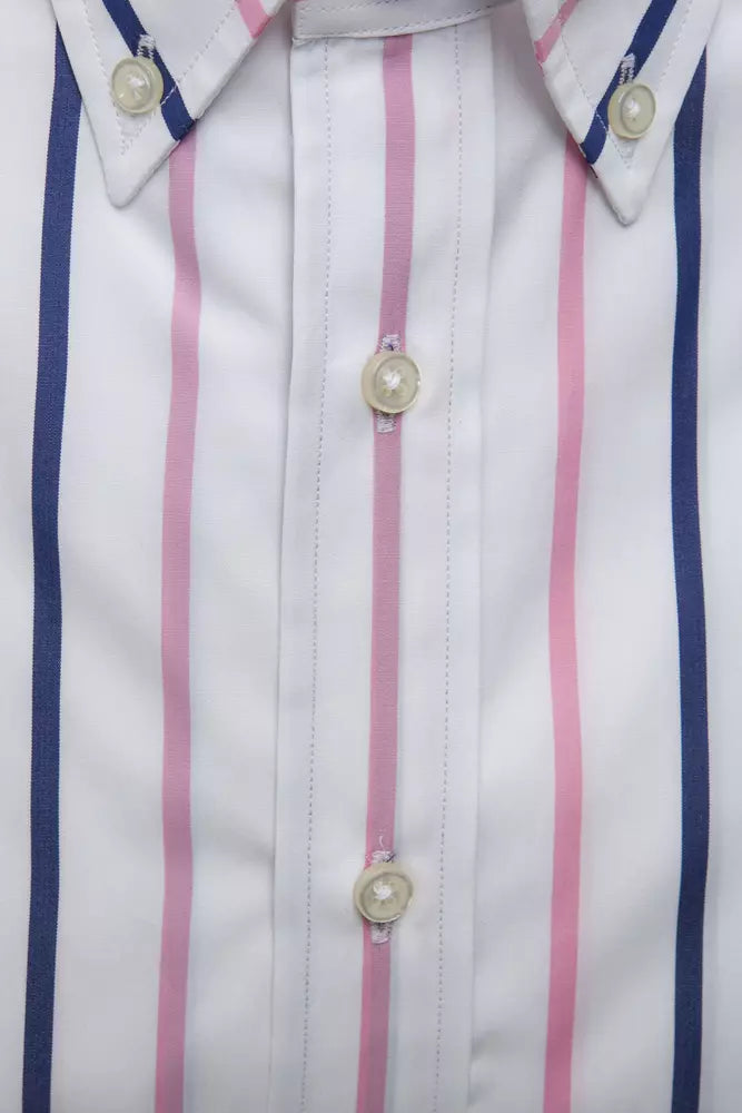 Elegant White Cotton Button-Down Shirt