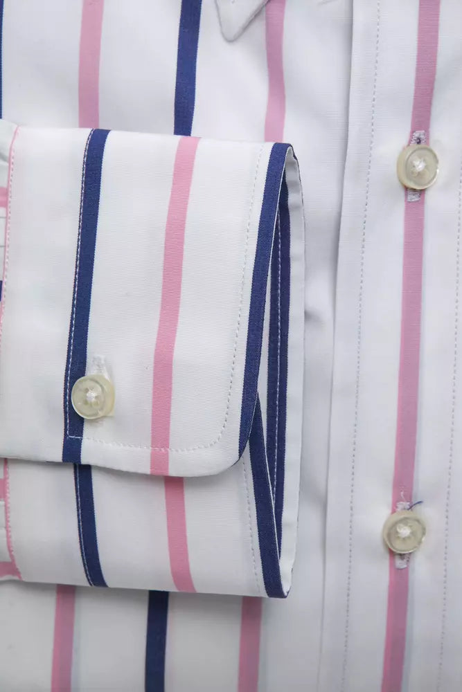 Elegant White Cotton Button-Down Shirt