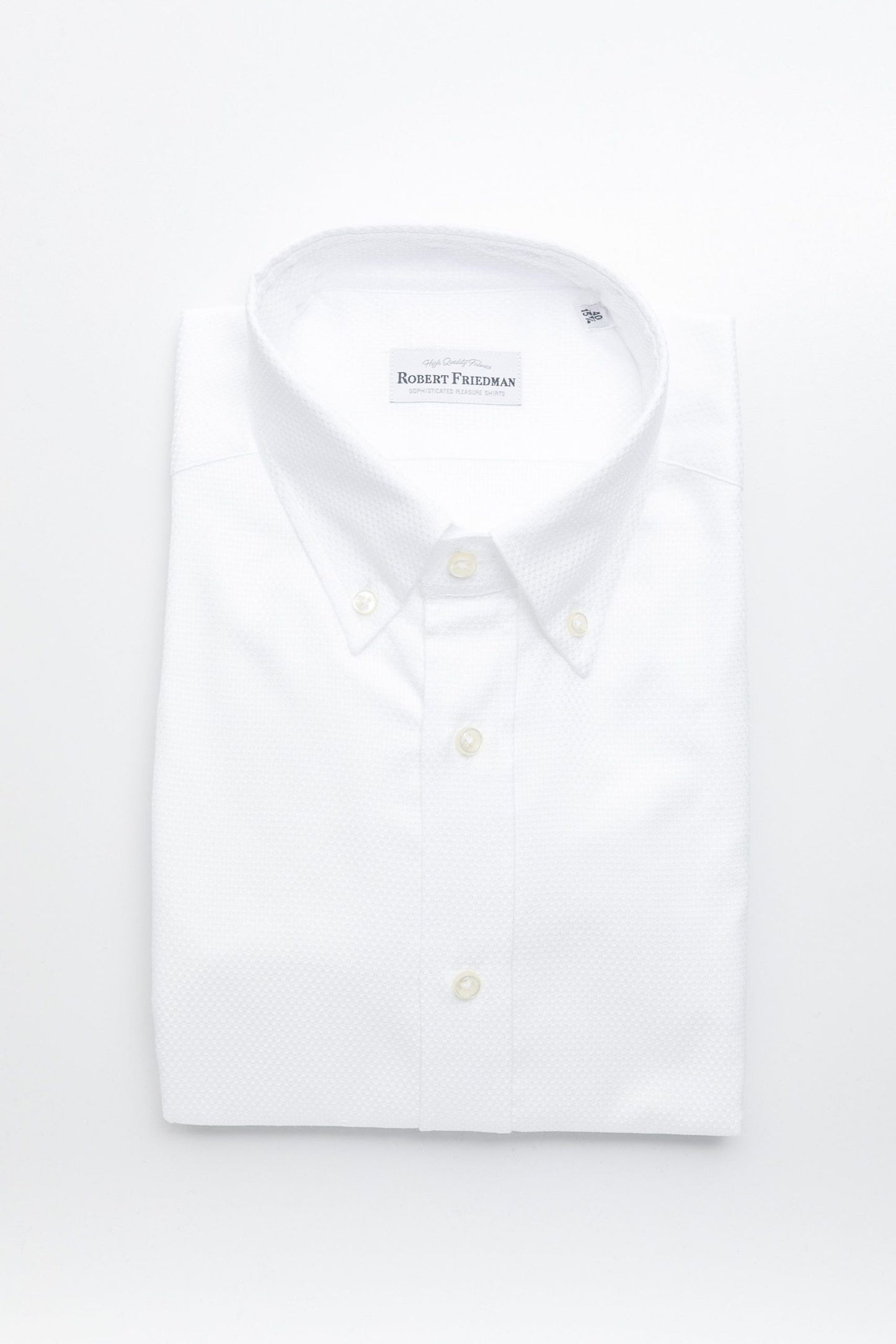 Elegant White Button-Down Regular Shirt