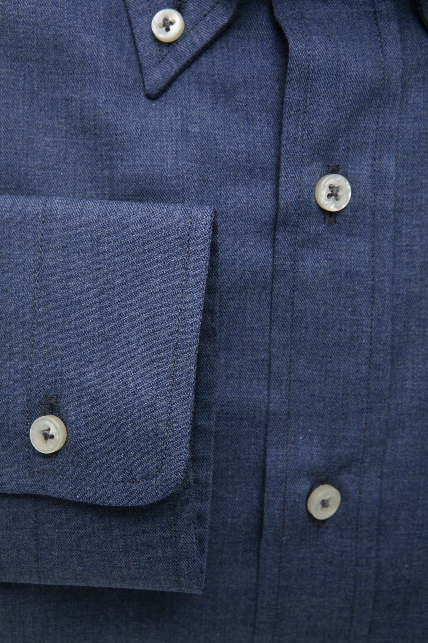 Elegant Blue Cotton Button-Down Shirt