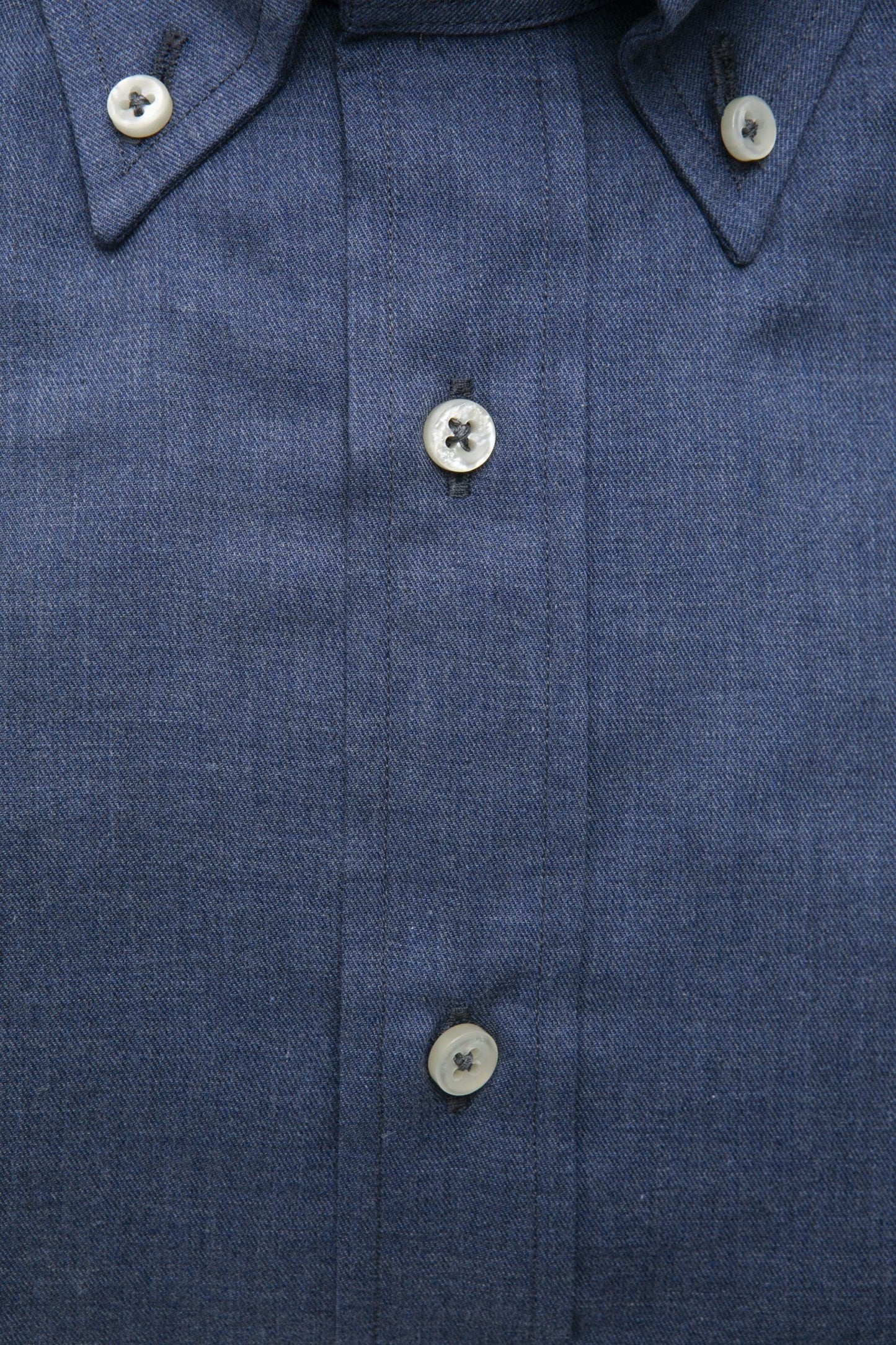 Elegant Blue Cotton Button-Down Shirt
