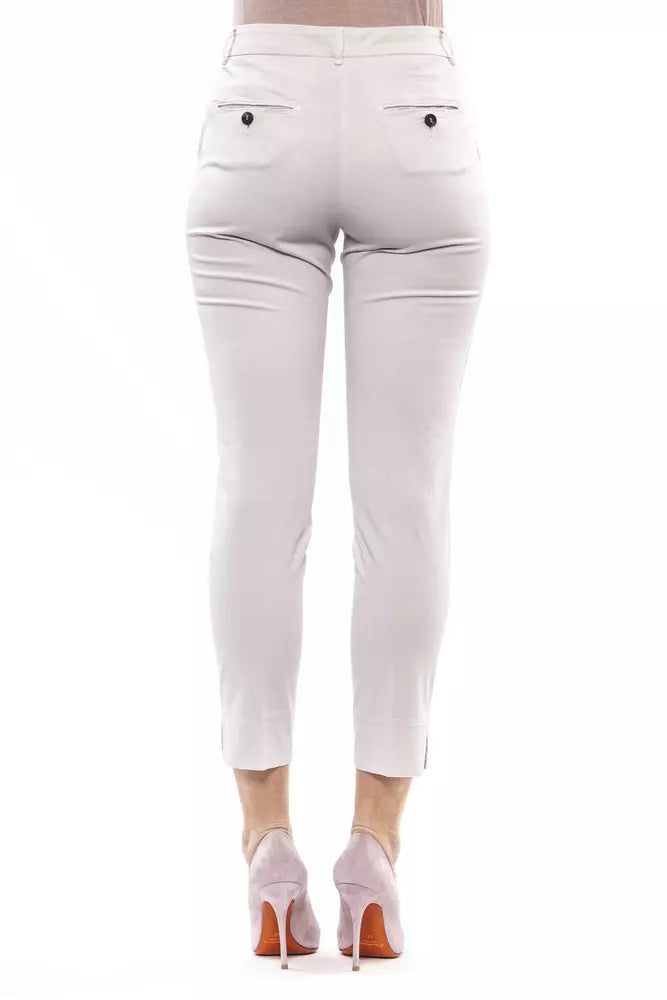 Elegant Beige Stretch Trousers for Everyday Chic