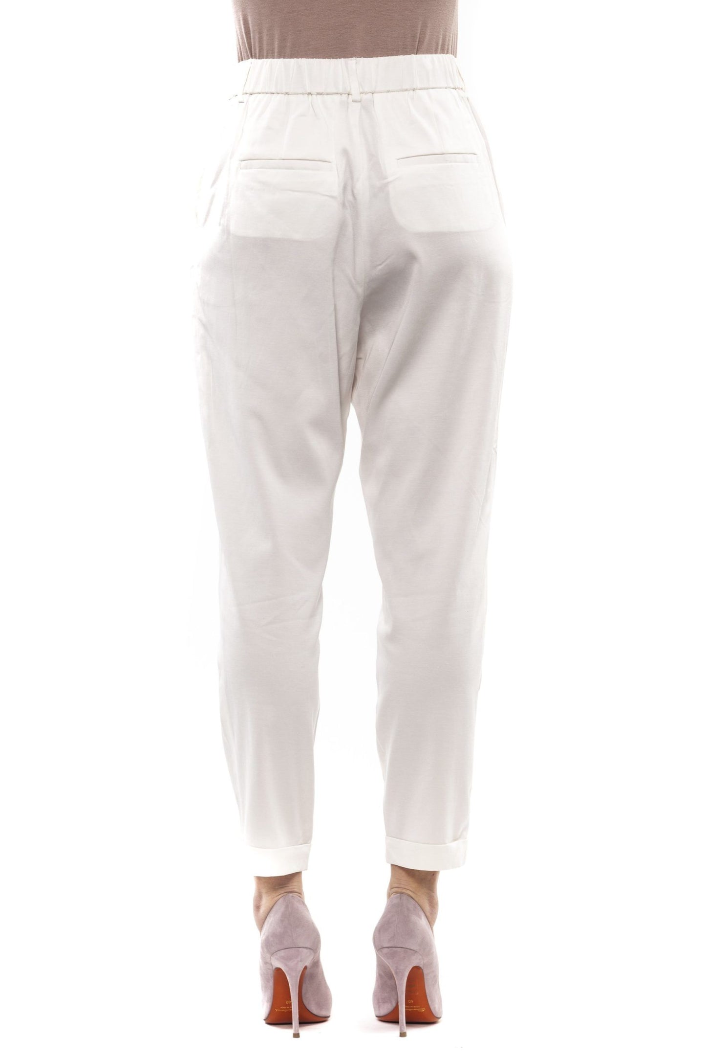 Elegant High-Waisted Trousers with Fabric Belt