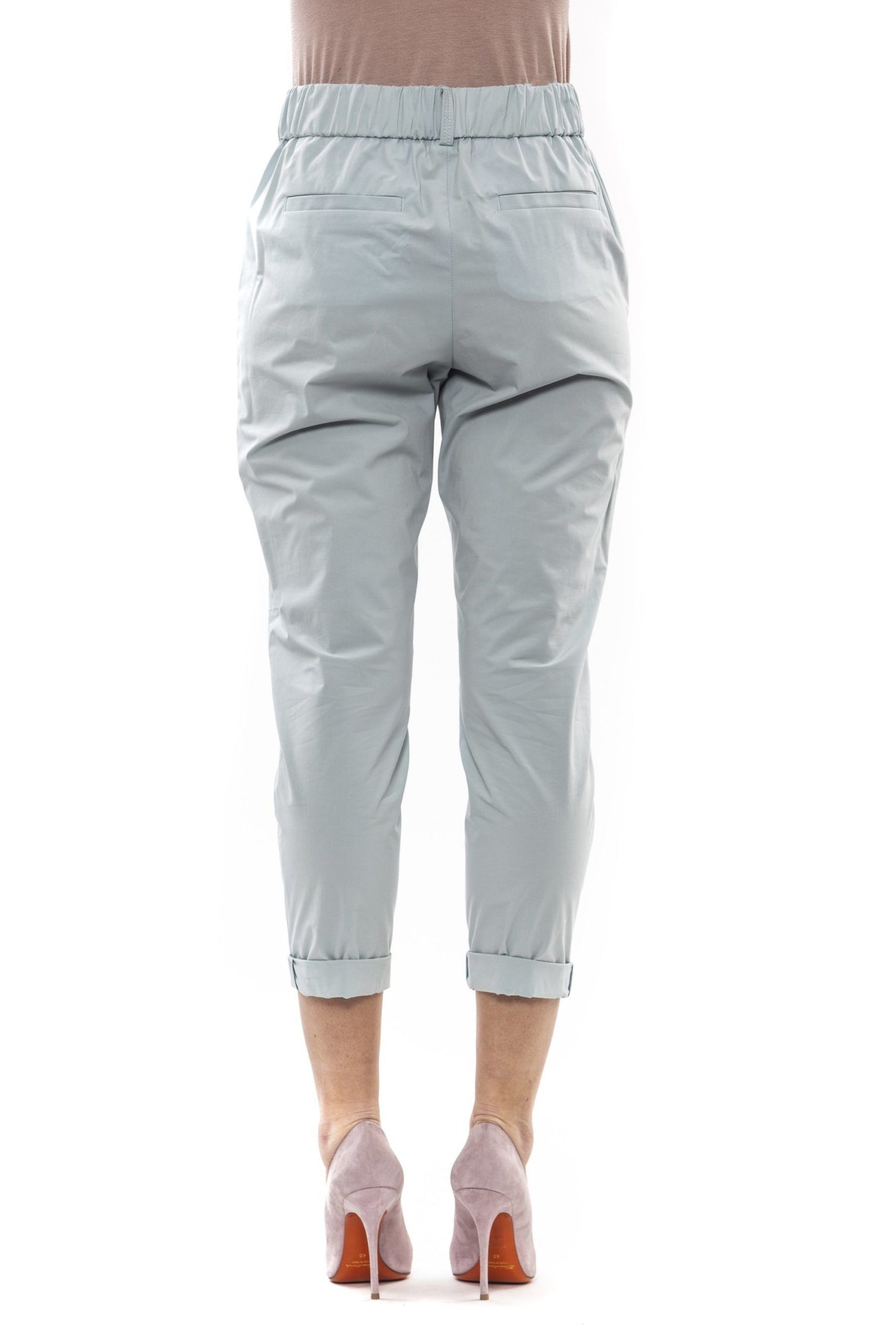 Elegant Green Ankle-Turn Trousers