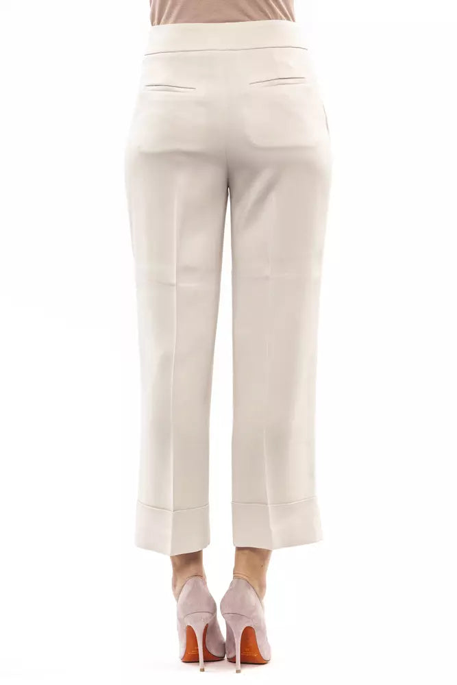 Elegant Beige Palazzo Pants with High Waist