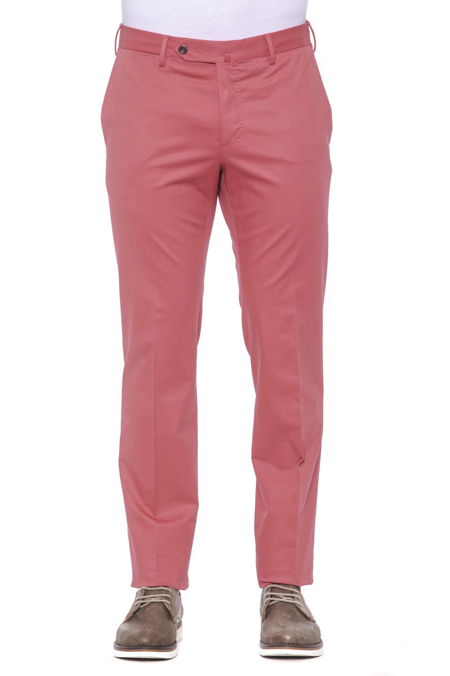 Sleek Red PT Torino Cotton-Blend Trousers