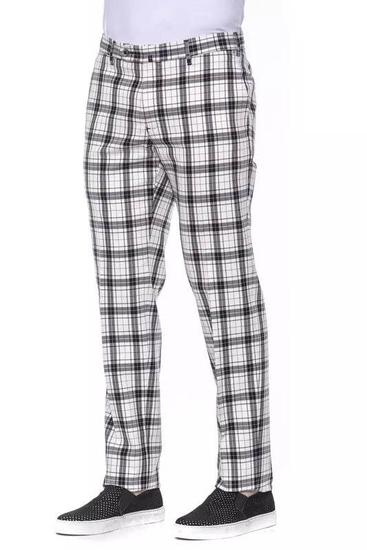 Elegant Checked Cotton Trousers