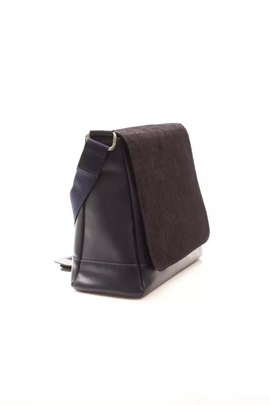 Elegant Blue Leather Messenger Bag