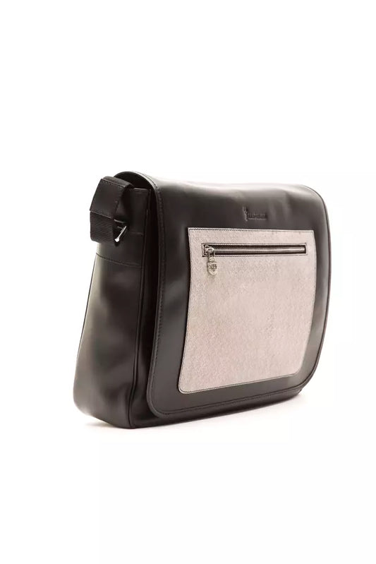 Elegant Black Leather Messenger Bag