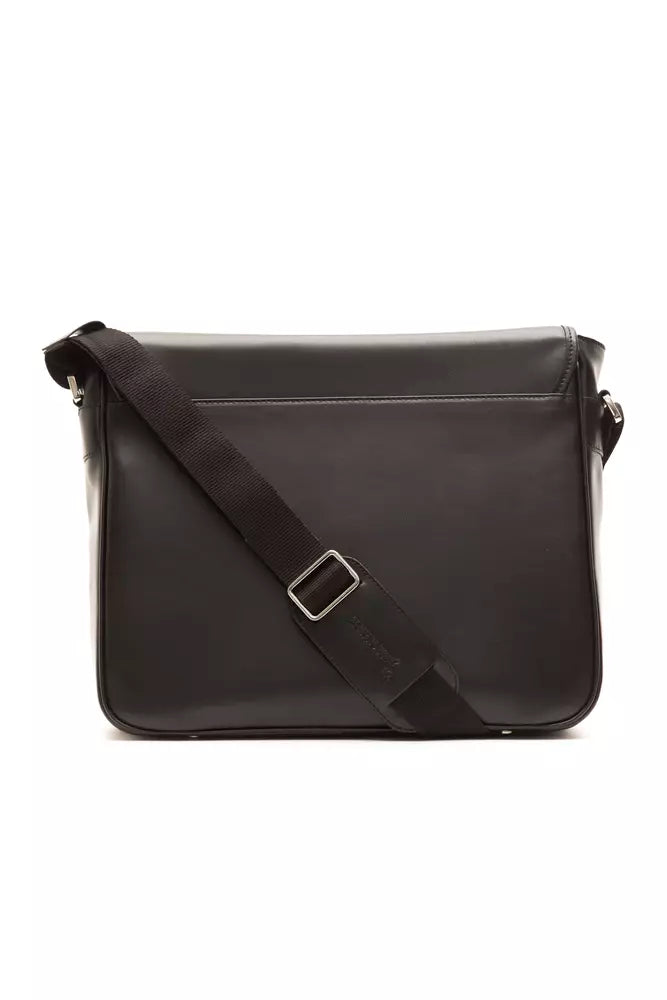 Elegant Black Leather Messenger Bag