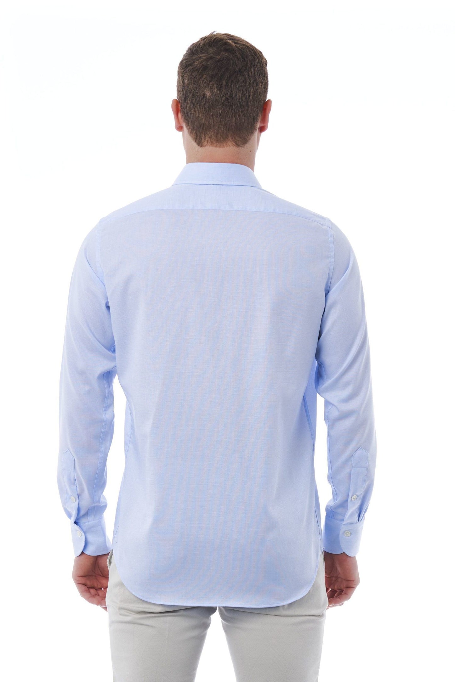 Elegant Light-Blue Cotton Shirt for Men