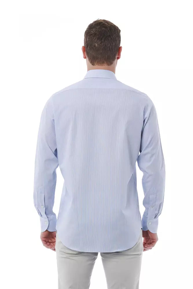 Elegant Italian Collar Cotton Shirt