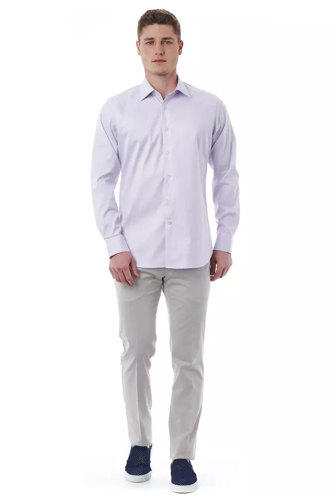 Elegant Pink Italian Collar Shirt - Regular Fit