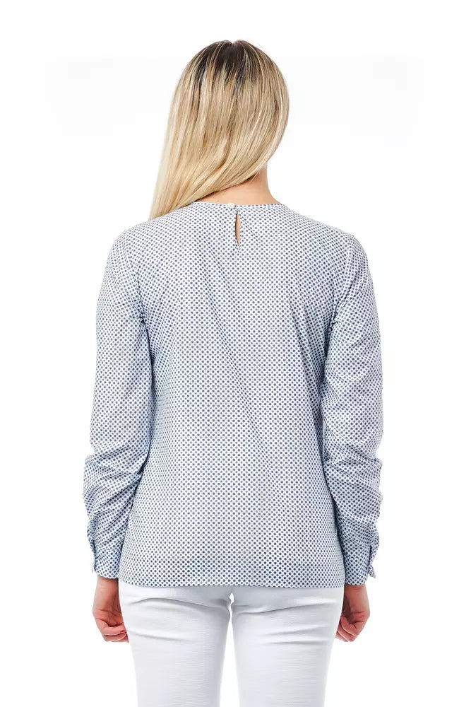 Elegant Light-Blue Cotton Blouse
