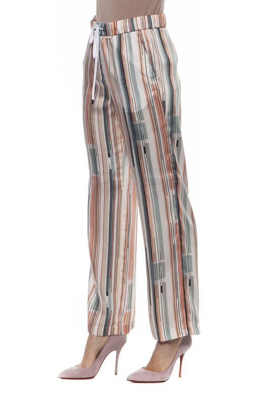 Elegant Palazzo Pants in Multicolor Gabardine